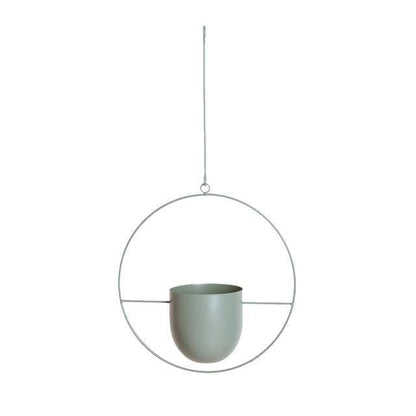 Suspendue Planteur en Métal – Pot Suspendu Moderne pour Intérieur et Extérieur Pots de fleurs suspendus Electro Paris Gris ardoise clair Rond