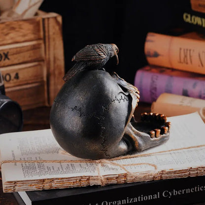 Plateau Gothique Élégant Avec Corbeau - Décoration Sombre Artisanale Plateau gothique Electro Paris