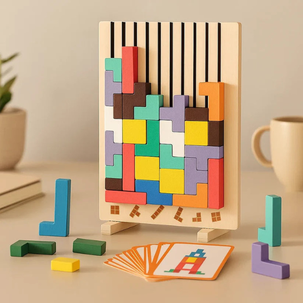 Plateau de Puzzle en Bois – Jeu de Réflexion Tetris Spielzeug > Lernspielzeug > Holzpuzzle Electro Paris