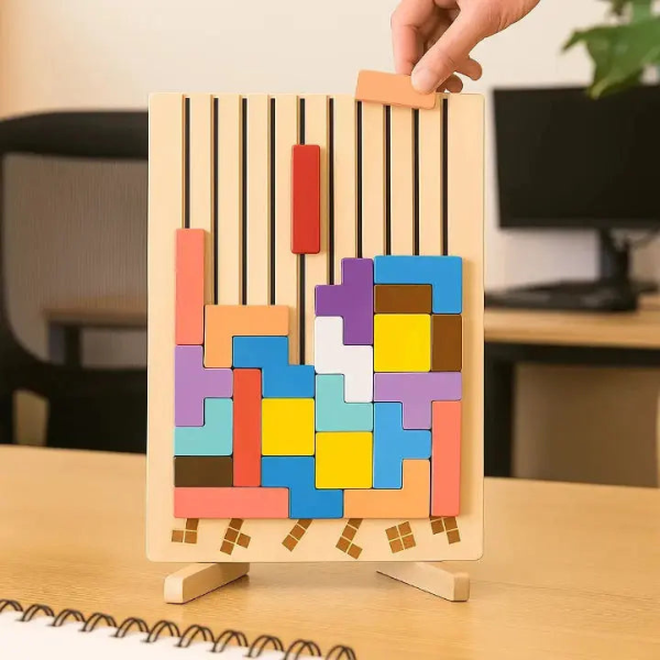 Plateau de Puzzle en Bois – Jeu de Réflexion Tetris Spielzeug > Lernspielzeug > Holzpuzzle Electro Paris