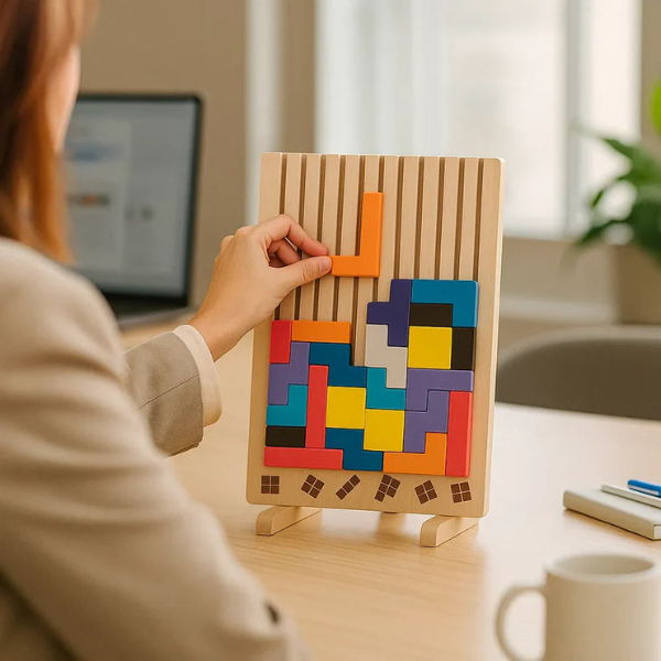 Plateau de Puzzle en Bois – Jeu de Réflexion Tetris Spielzeug > Lernspielzeug > Holzpuzzle Electro Paris