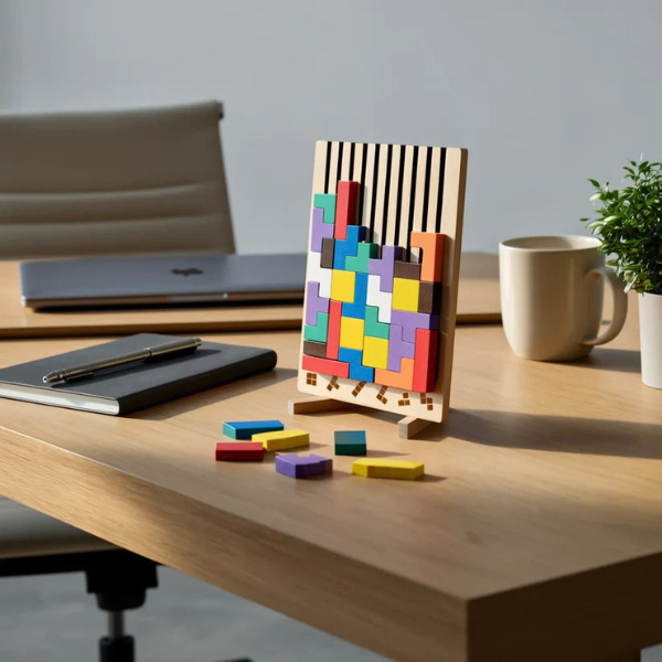 Plateau de Puzzle en Bois – Jeu de Réflexion Tetris Spielzeug > Lernspielzeug > Holzpuzzle Electro Paris