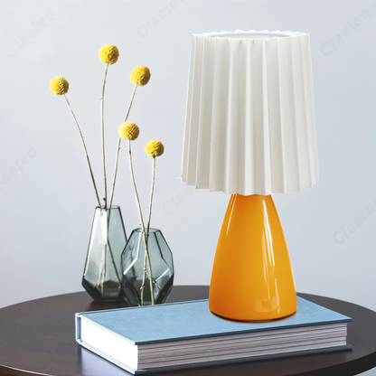 Lampe de table LED plissée pour un éclairage intérieur élégant Table Lamp Electro Paris Orange et blanc Rechargeable par USB