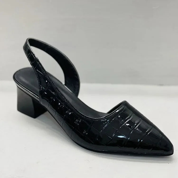 Escarpins à Talons Orthopédiques pour Femmes – Chaussures Confortables à Talon Bloc Finition Croco Chaussures orthopédiques Electro Paris