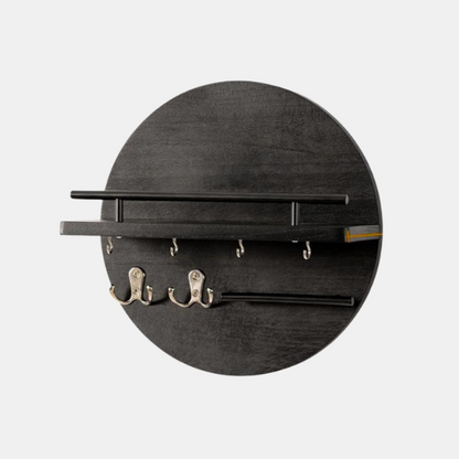 Porte-Clés Mural Rond en Bois pour une Organisation Élégante Porte-clés Electro Paris Noir/Noir