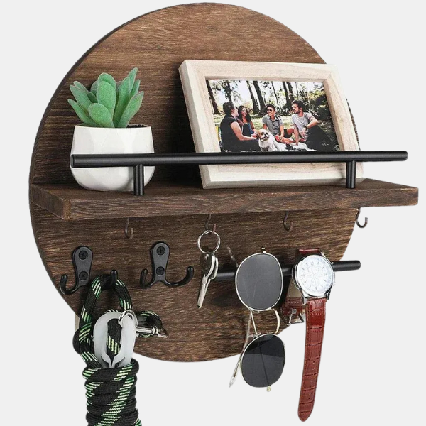 Porte-Clés Chic et Raffiné – Accessoire Élégant pour Tous les Jours Storage Organization Electro Paris Brun avec Noir