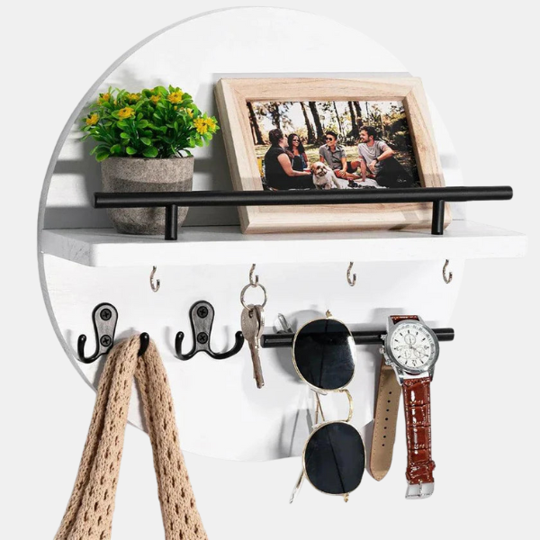 Porte-Clés Chic et Raffiné – Accessoire Élégant pour Tous les Jours Storage Organization Electro Paris Blanc avec Noir