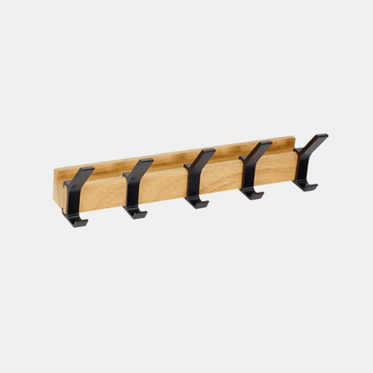 Porte-Manteau Mural Moderne avec Crochets Coulissants – Patère Murale Nordique en Bois & Aluminium Porte-manteaux et crochets Electro Paris
