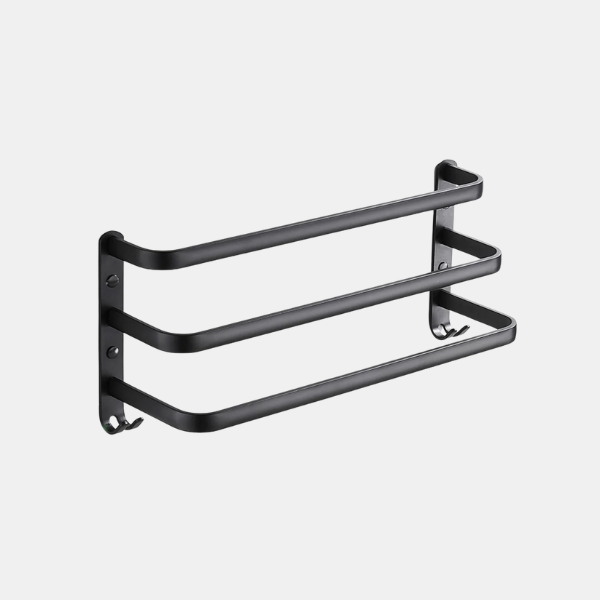 Porte-Serviettes Pivotant Noir pour Salle de Bain – Support Mural à 3 Bras Supports de serviette Electro Paris
