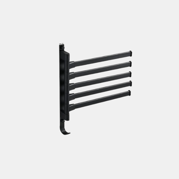 Porte-Serviettes Pivotant Noir pour Salle de Bain – Support Mural Moderne à 5 Bras Accessoires de bain Electro Paris