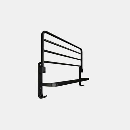 Porte-Serviettes Pliable Noir Mat – Support Mural avec Étagère et Crochets Supports et porte-serviettes Electro Paris