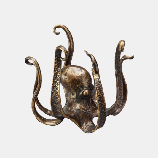 Porte-Tasses Pieuvre en Résine Bronze pour Organisation Nautique Porte-mugs Electro Paris