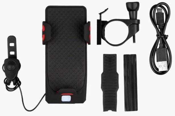 Support Pour Téléphone – Porte-Téléphone 4-en-1 pour Vélo avec Powerbank 4000 mAh Accessoires de vélo Electro Paris