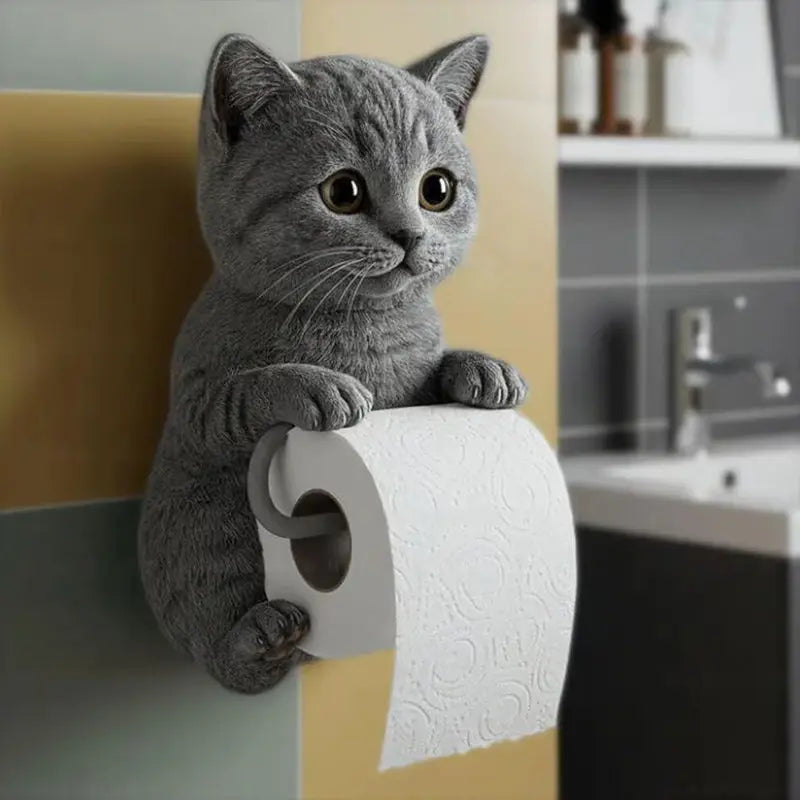 Porte Papier – Porte-Rouleau Toilette 3D Chat En Résine Porte-papier toilette Electro Paris