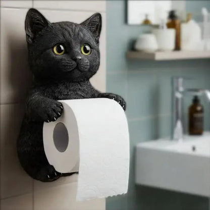 Porte Papier – Porte-Rouleau Toilette 3D Chat En Résine Porte-papier toilette Electro Paris Noir