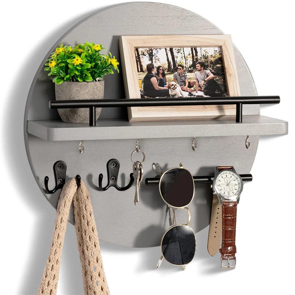 Porte-Clés Mural Rond en Bois pour une Organisation Élégante Porte-clés Electro Paris Gris/Noir