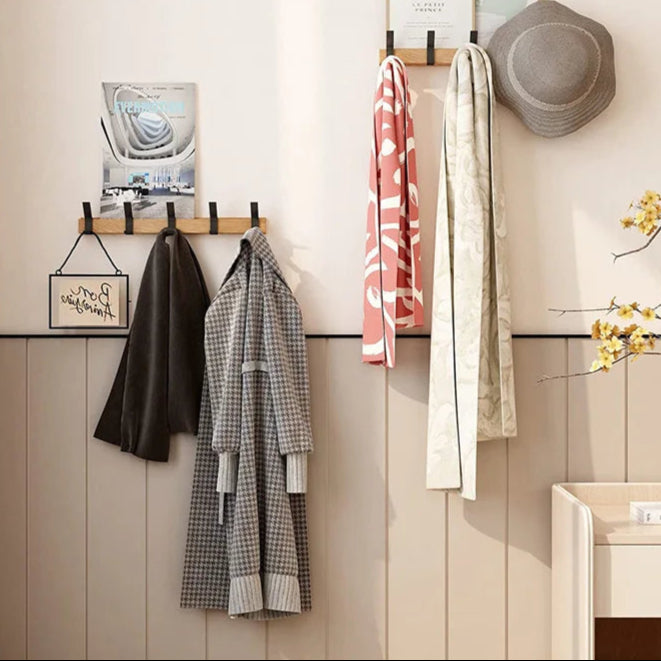 Porte Manteau Mural Scandinave Noir avec Crochets Mobiles pour Salle à Manger Porte-manteaux et crochets Electro Paris