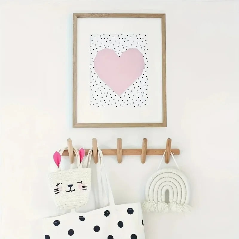 Porte Manteau Mural en Bois de Chêne avec 4 ou 5 Crochets – Solution Pratique pour l’Entrée Porte-manteaux Electro Paris