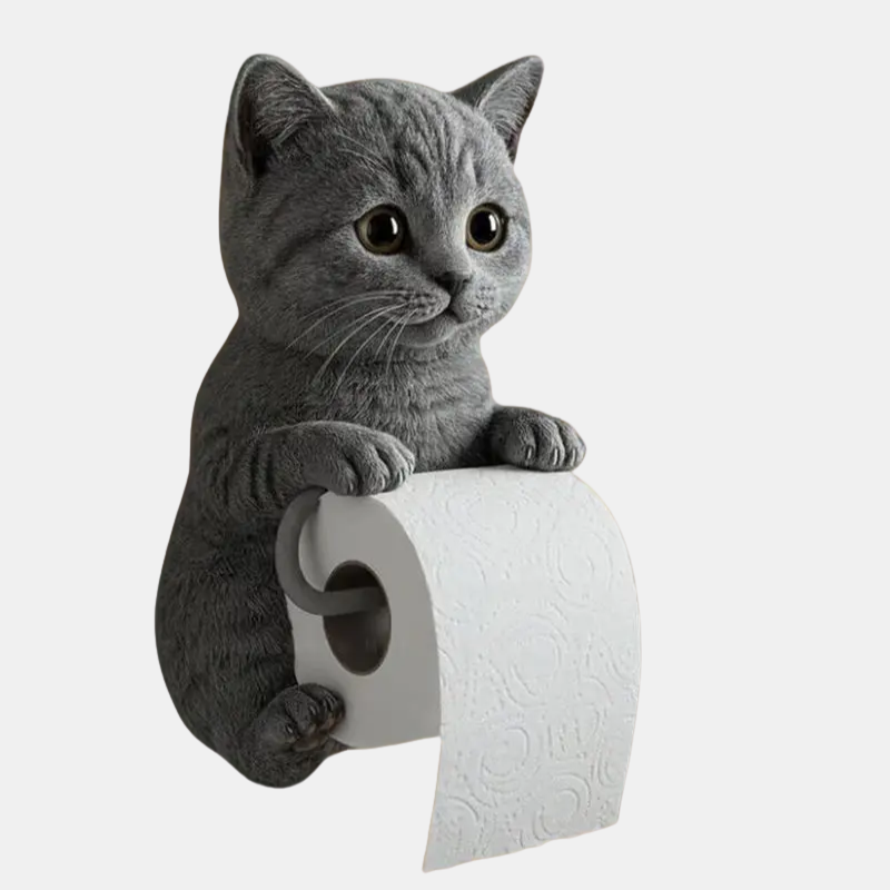 Porte Papier – Porte-Rouleau Toilette 3D Chat En Résine Porte-papier toilette Electro Paris Gris clair