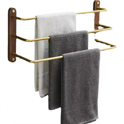 Porte-Serviettes Mural en Noyer Noir – Support Moderne avec Étagère pour Salle de Bain Supports et porte-serviettes Electro Paris