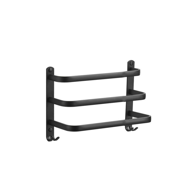 Porte-Serviettes Pivotant à 3 Barres en Noir – Organisateur Mural de pour Salle de Bain Barres à serviettes Electro Paris
