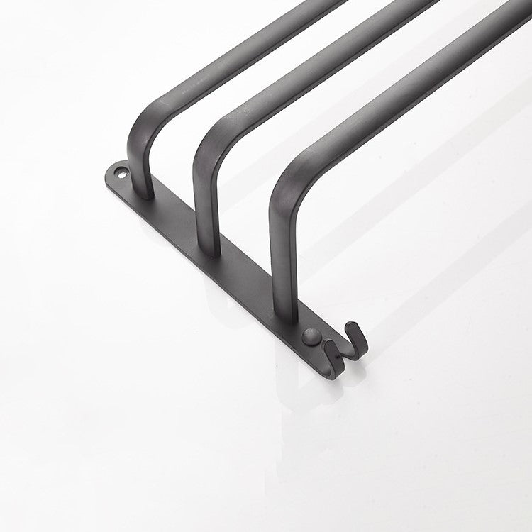 Porte-Serviettes Pivotant à 3 Barres en Noir – Organisateur Mural de pour Salle de Bain Barres à serviettes Electro Paris