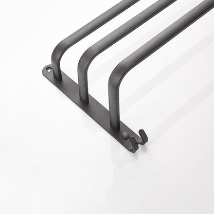 Porte-Serviettes Pivotant à 3 Barres en Noir – Organisateur Mural de pour Salle de Bain Barres à serviettes Electro Paris