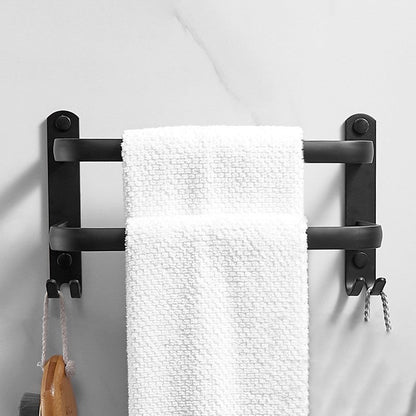Barre Porte-Serviettes Double en Acier Noir – Support Mural de 40cm pour Salle de Bain Supports de serviette Electro Paris