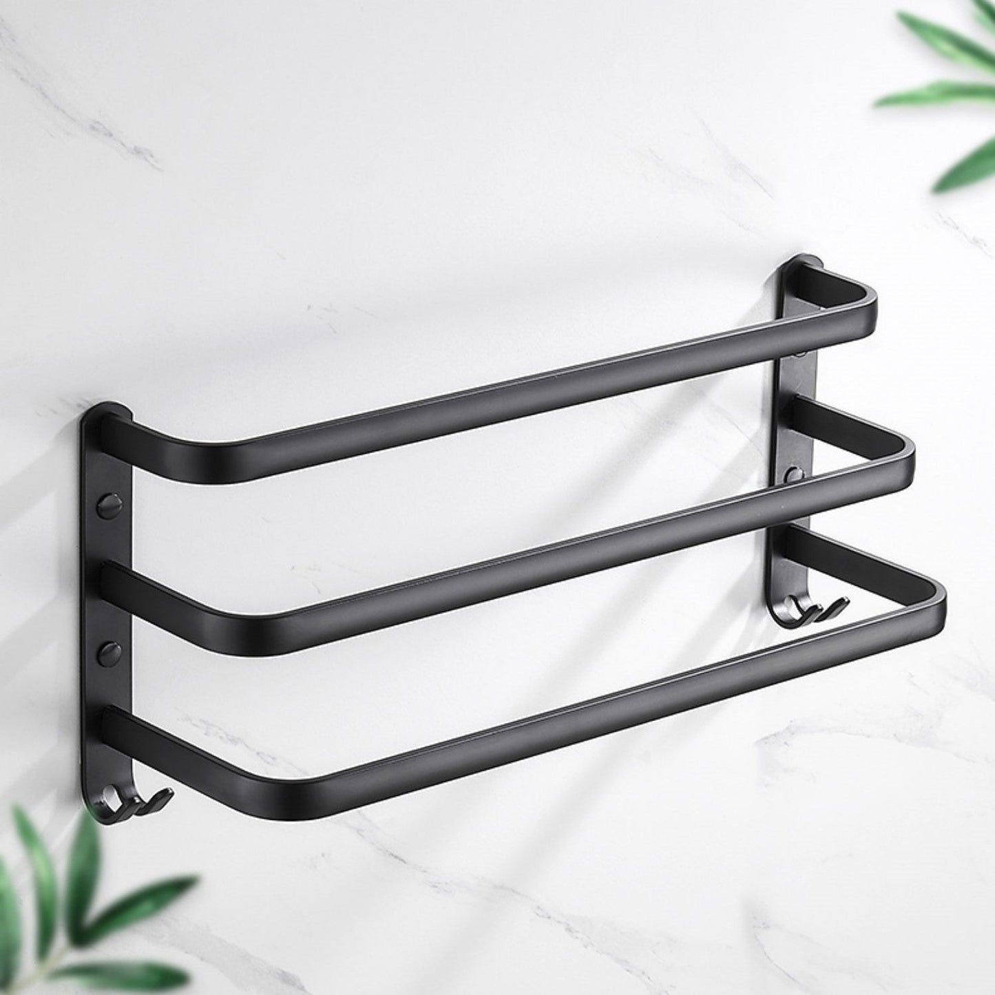 Porte-Serviettes Pivotant Noir pour Salle de Bain – Support Mural à 3 Bras Supports de serviette Electro Paris
