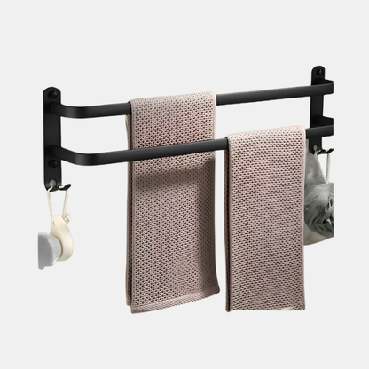 Porte Serviettes – Sèche Serviettes Mural Noir en Aluminium Compact Accessoires de salle de bain Electro Paris 2 Bar 40 Cm