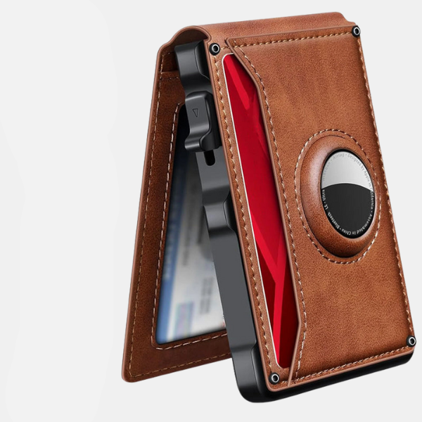 Portefeuille de Luxe Compatible Airtag – Élégance et Sécurité Electro Paris Marron