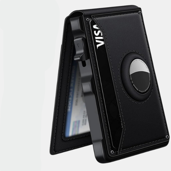 Portefeuille de Luxe Compatible Airtag – Élégance et Sécurité Electro Paris Noir