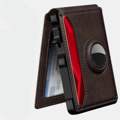 Portefeuille de Luxe Compatible Airtag – Élégance et Sécurité Electro Paris Brun Foncé