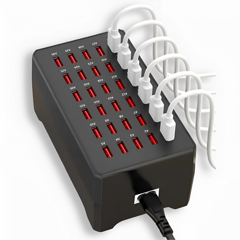 Station De Charge Universelle Multi-USB Avec Jusqu’à 30 Ports Pour Tous Vos Appareils Power ports Electro Paris