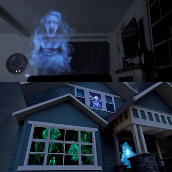Projecteur d'Hologrammes d'Halloween avec Vidéos – Décoration FX pour Fenêtre Intérieur/Extérieur Décorations saisonnières Electro Paris