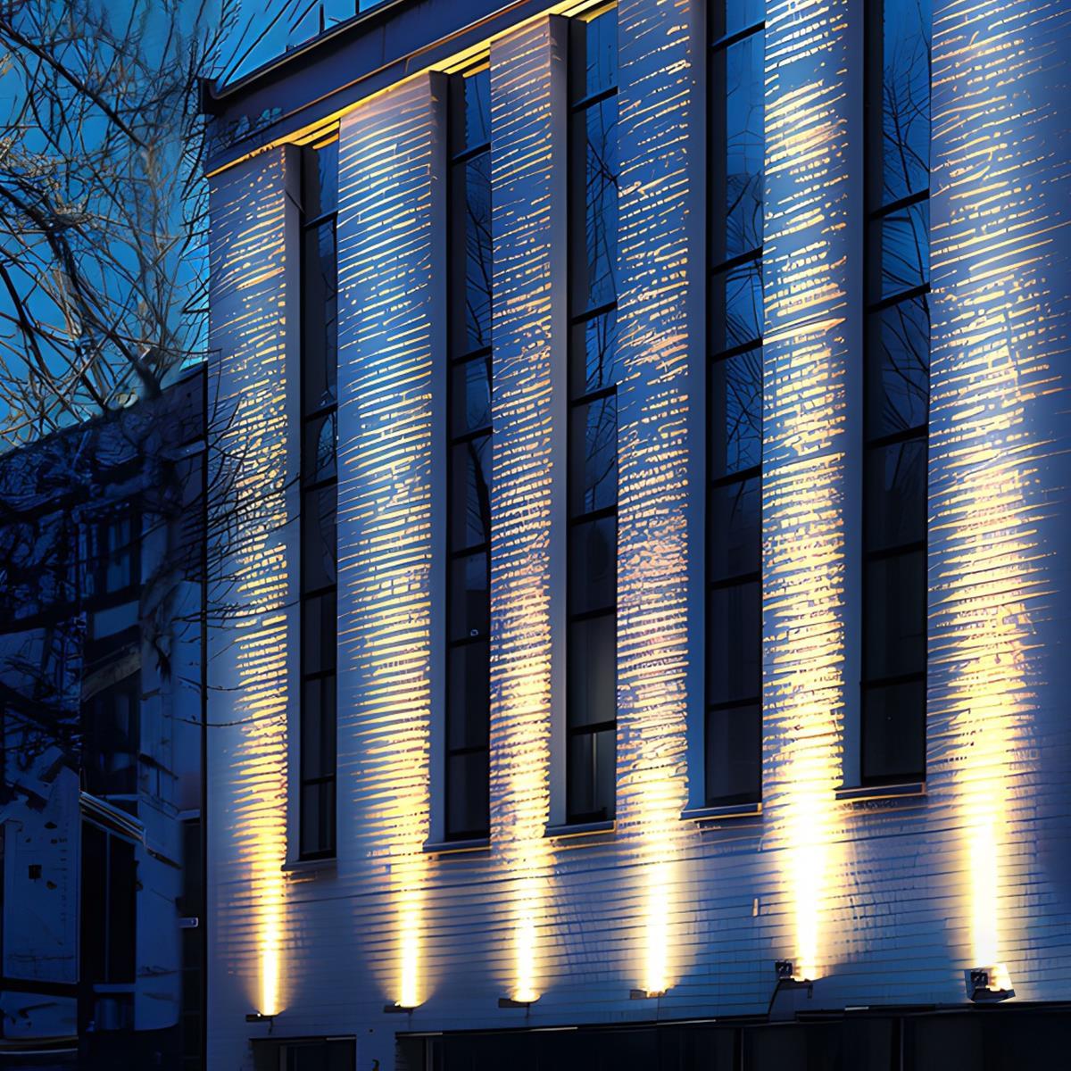 Projecteurs LED d'extérieur puissants et étanches pour l'éclairage paysager Lampadaires Electro Paris Rectangulaire 80W Blanc froid