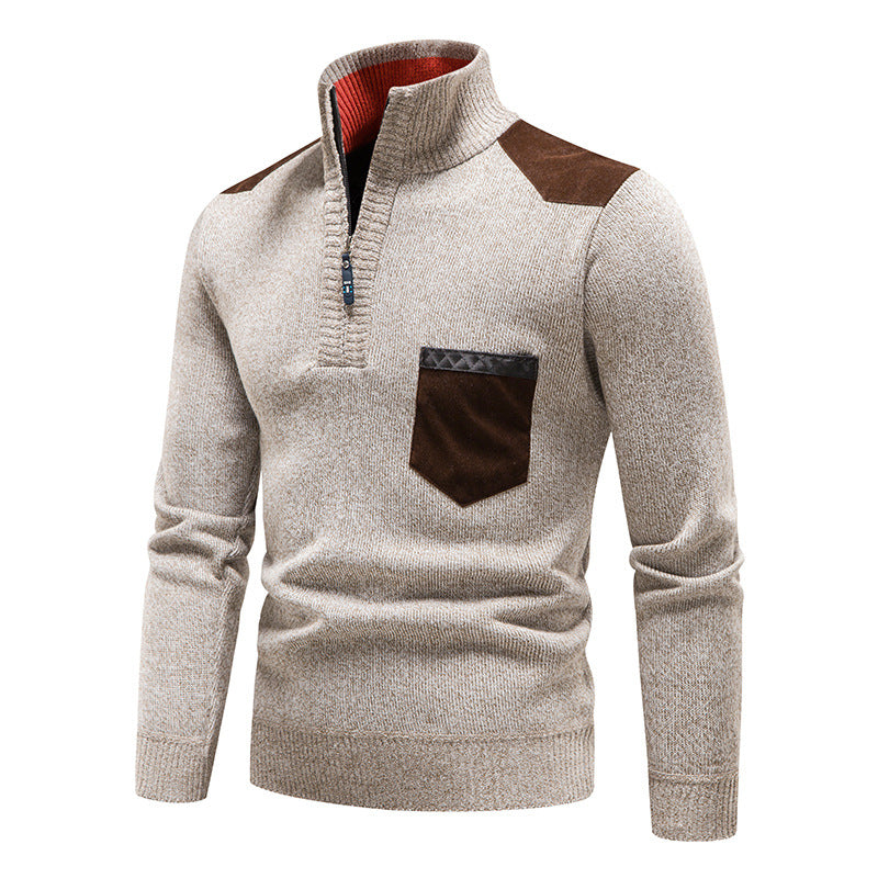 Pull à fermeture éclair pour hommes – Élégance décontractée et confort au quotidien Pulls pour hommes Electro Paris Beige M