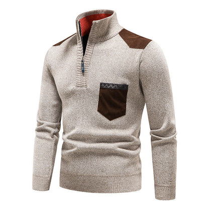 Pull à fermeture éclair pour hommes – Élégance décontractée et confort au quotidien Pulls pour hommes Electro Paris Beige M