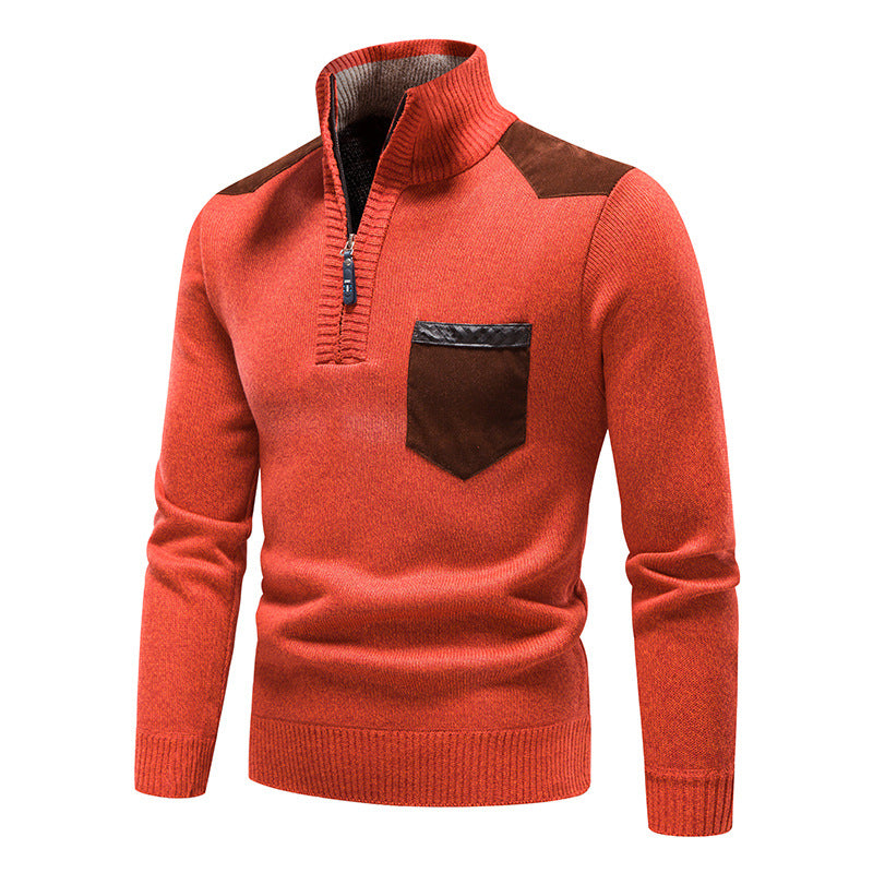 Pull à fermeture éclair pour hommes – Élégance décontractée et confort au quotidien Pulls pour hommes Electro Paris Orange M
