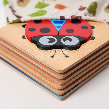 Ensemble de 6 Puzzles en Bois à Tenons pour Tout-Petits – Jouet d'Éveil Éducatif avec Boutons Casse-têtes Electro Paris