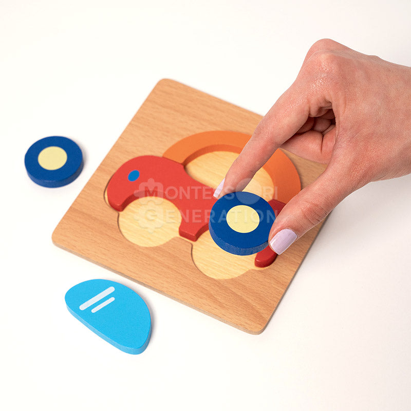 Ensemble de 6 Puzzles en Bois à Tenons pour Tout-Petits – Jouet d'Éveil Éducatif avec Boutons Casse-têtes Electro Paris