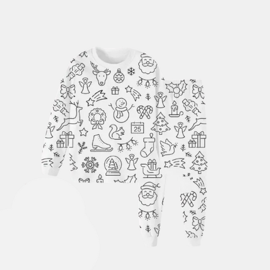 Pyjama Créatif pour Enfants – Ensemble pyjama à colorier Electro Paris Bonhomme de neige 3 ans