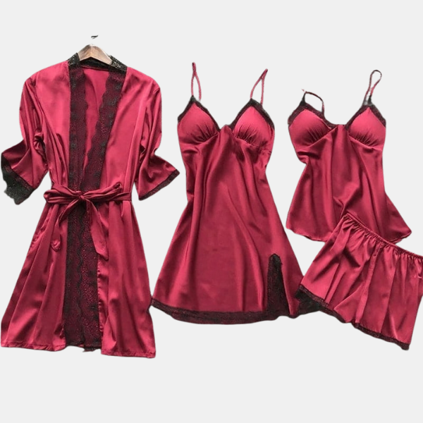 Pyjama Luxe en Soie – Confort et Élégance Electro Paris Rouge S