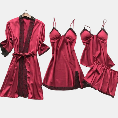 Pyjama Luxe en Soie – Confort et Élégance Electro Paris Rouge S