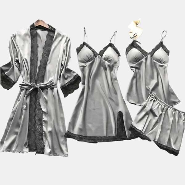 Pyjama Luxe en Soie – Confort et Élégance Electro Paris Gris S