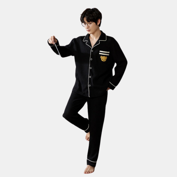Pyjamas Assortis en Tricot Waffle – Confort Douillet pour Couples Couple Sleepwear Electro Paris