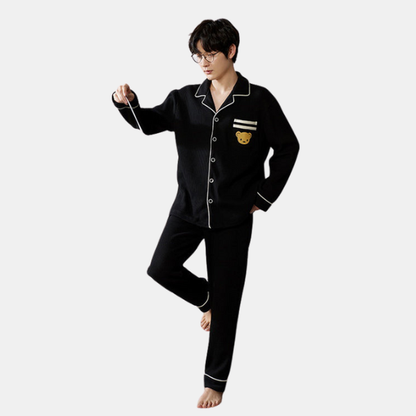 Pyjamas Assortis en Tricot Waffle – Confort Douillet pour Couples Couple Sleepwear Electro Paris