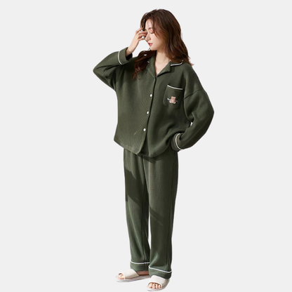 Pyjamas Tendresse Oursons pour Couples – 100% Coton Bio Couple Sleepwear Electro Paris