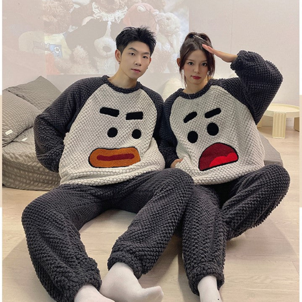 Pyjamas Tendresse en Duo – Confort et Chaleur Couple Sleepwear Winter1 Electro Paris