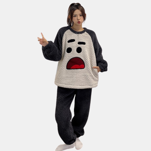 Pyjamas Tendresse en Duo – Confort et Chaleur Couple Sleepwear Winter1 Electro Paris